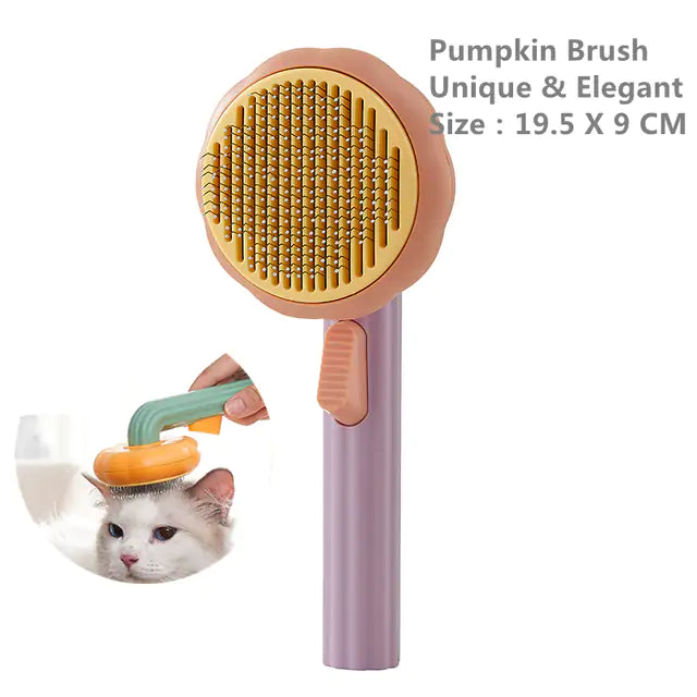 Brosse pour Animaux Pumpkin, Brosse Carde Auto-nettoyante